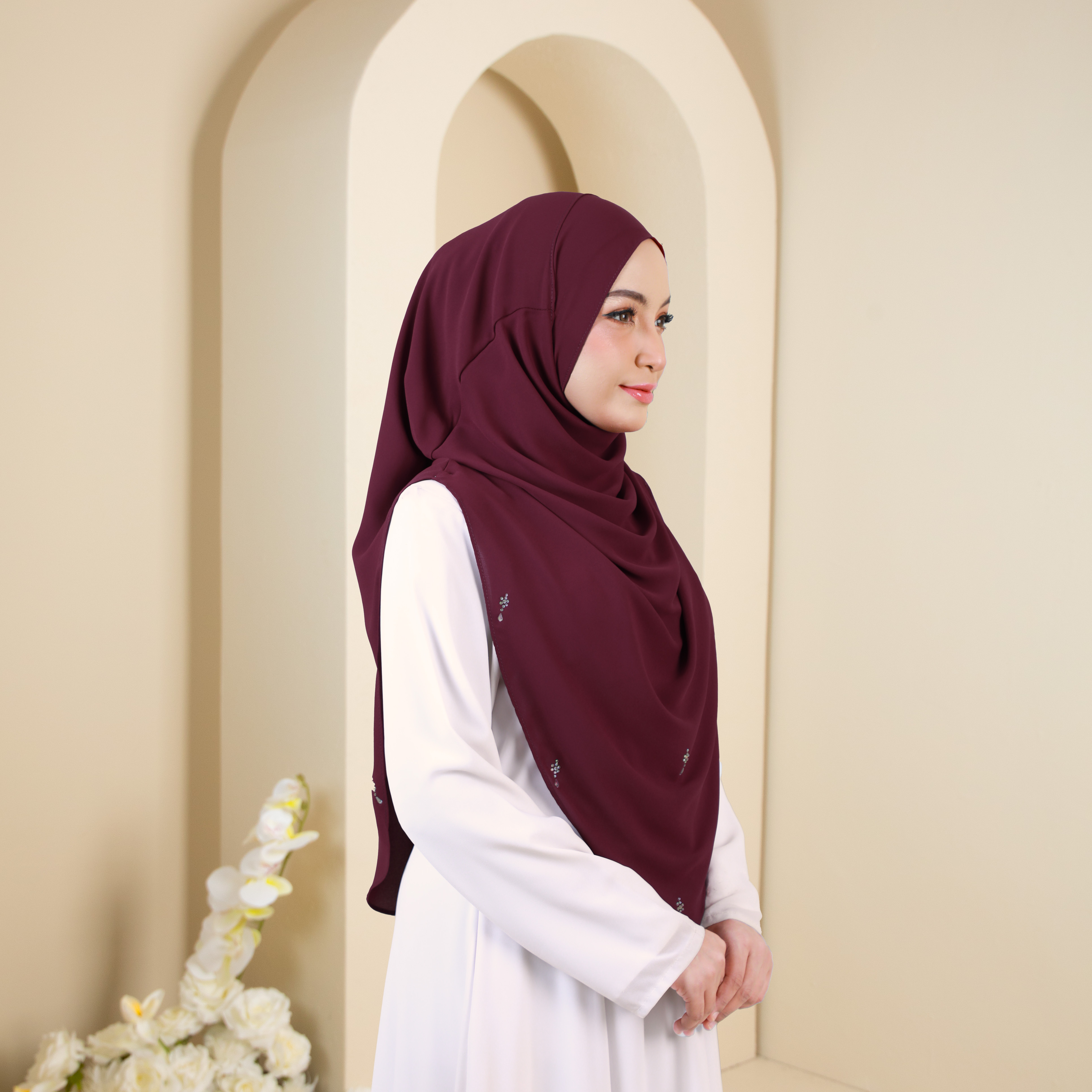 HUMAIRA PLAIN LUXE- HPL13 (BURGUNDY)